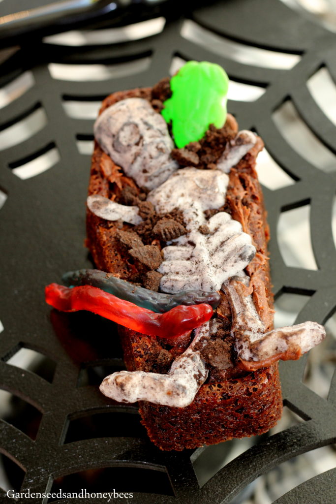 Worms in a Coffin Halloween Chocolate Brownies - Oh My! Sugar High